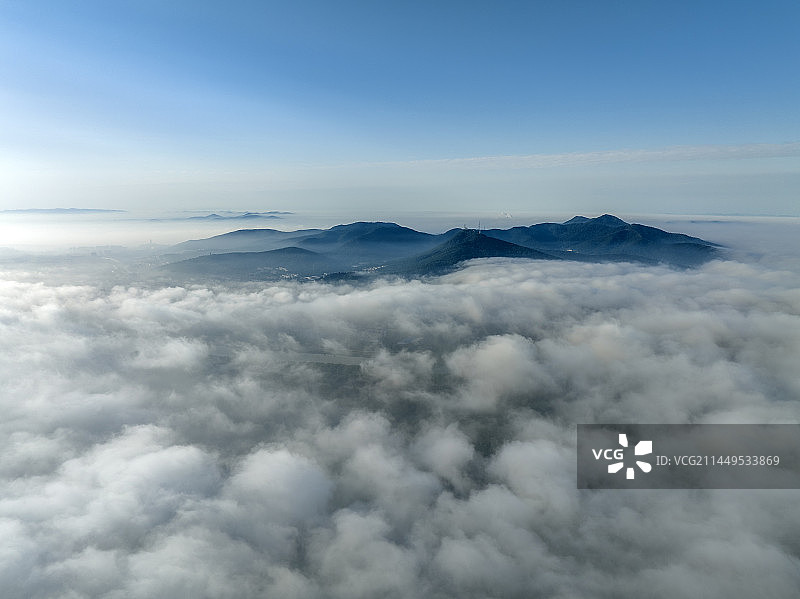 航拍襄阳汉江城市平流雾云雾云海日出朝阳风光图片素材