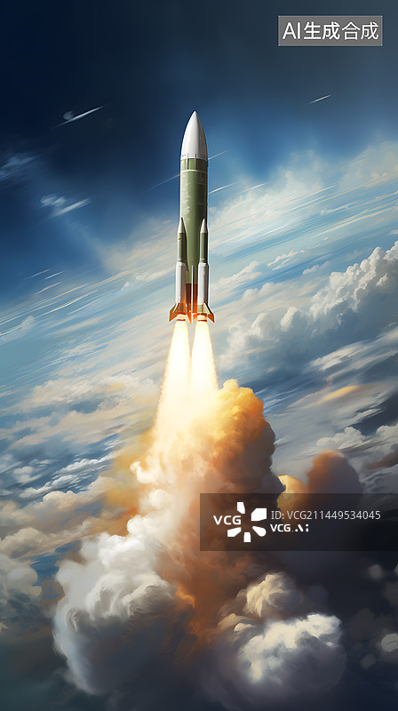 【AI数字艺术】核弹发射图片素材