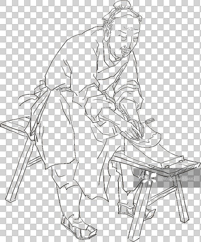 老行当磨刀匠古老职业人物元素图片素材