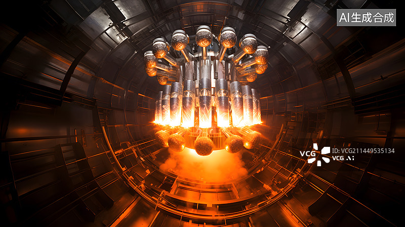 【AI数字艺术】核反应装置三维概念图图片素材