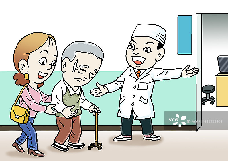 带老人到医院就医图片素材