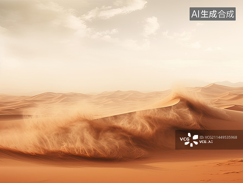【AI数字艺术】沙漠风沙图图片素材