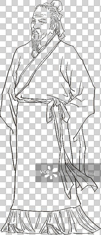 站立的古人李时珍杜甫古代诗人元素图片素材