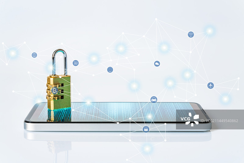 锁，手机，信息，数据安全，互联大数据概念图片素材