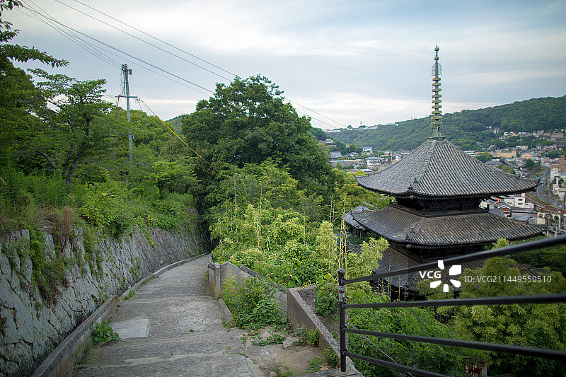 亚洲日本广岛县尾道千光寺山的风光图片素材