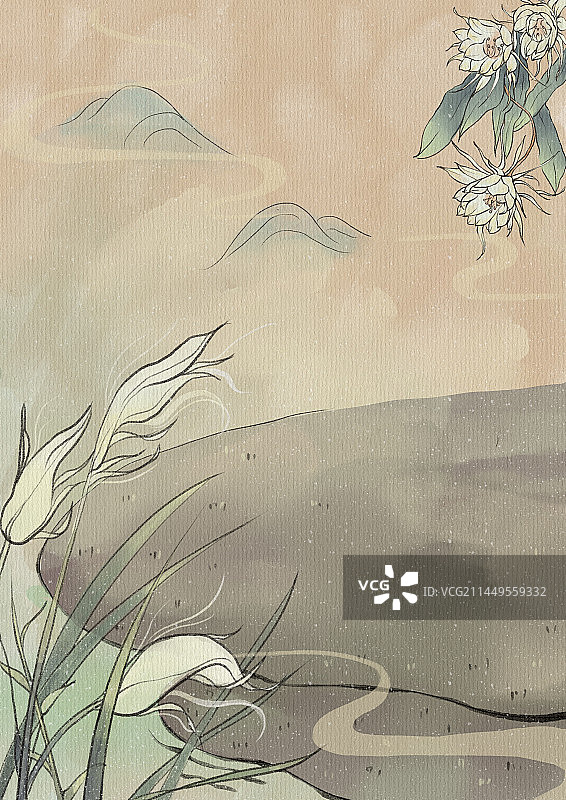 古风插画节气背景图片素材