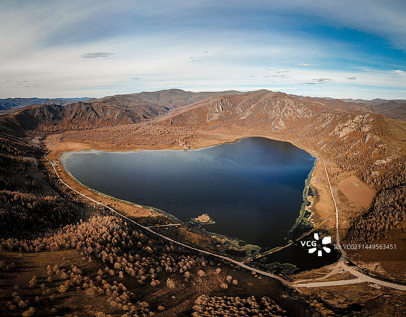 中国内蒙古阿尔山的秋天的航拍风光图片素材