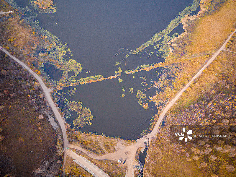 中国内蒙古阿尔山的秋天的航拍风光图片素材