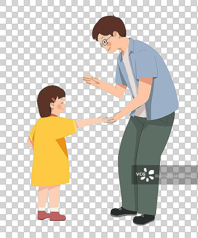 爸爸和女儿互动图片素材