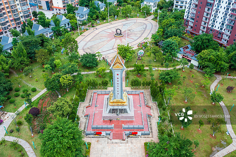 云南省西双版纳州勐海县勐海解放纪念碑广场图片素材