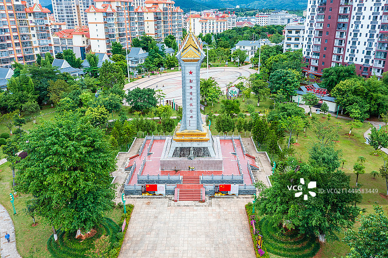 云南省西双版纳州勐海县勐海解放纪念碑广场图片素材