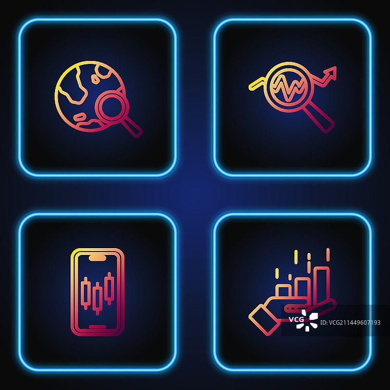 金融增长曲线与移动股票交易图片素材