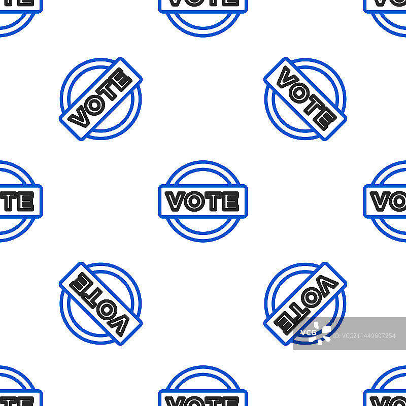 白色背景上的投票线条图标无缝图案图片素材