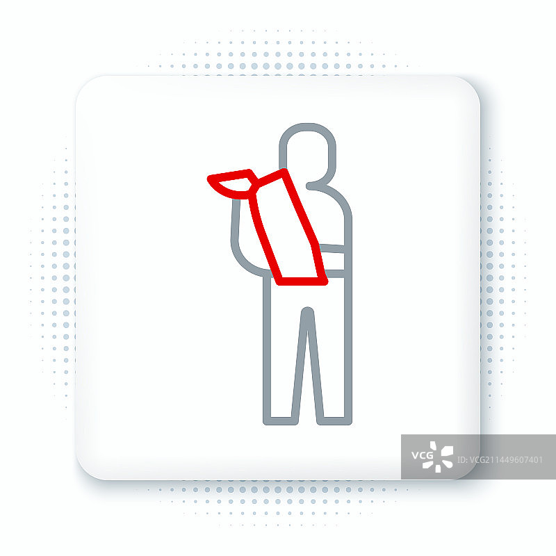 白色背景上的线条人物断臂图标图片素材