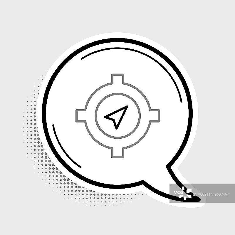 灰色背景上的线条指南针图标图片素材