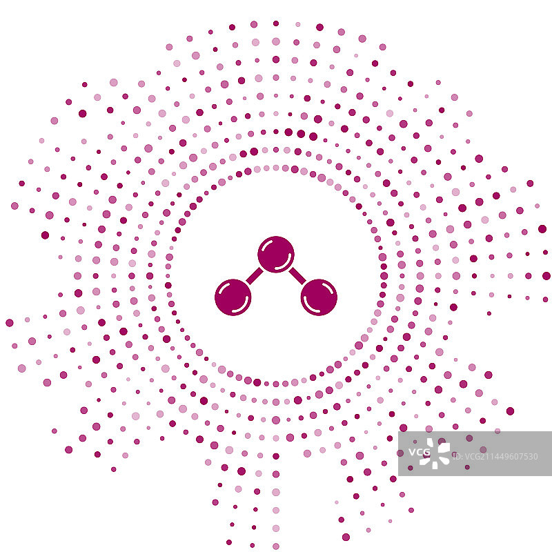 白色背景上的紫色分子图标图片素材