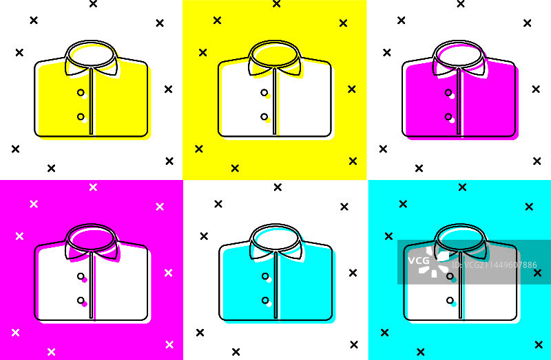 彩色背景上的T恤图标图片素材