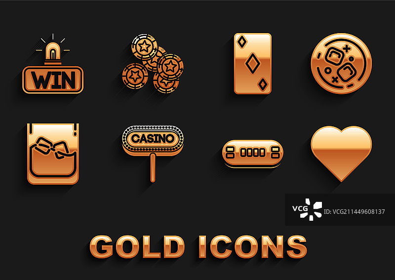 赌场标志、威士忌和冰块图片素材