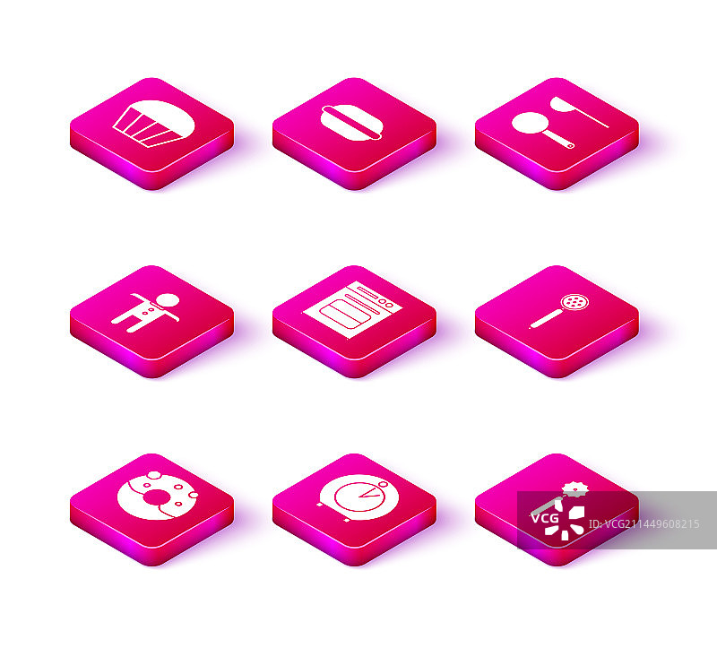 糖霜甜甜圈厨房计时器假日组合图片素材