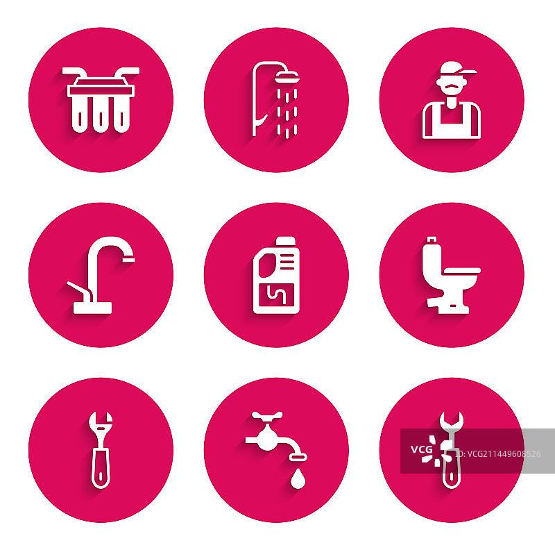 排水清洁剂瓶水龙头扳手图片素材