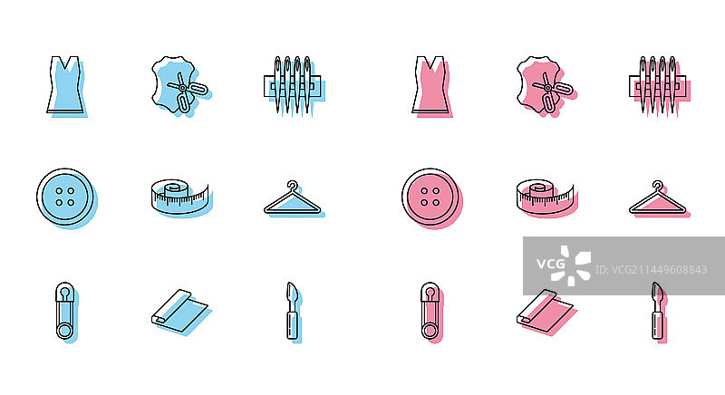 经典封闭钢制安全别针纺织品路线集合图片素材