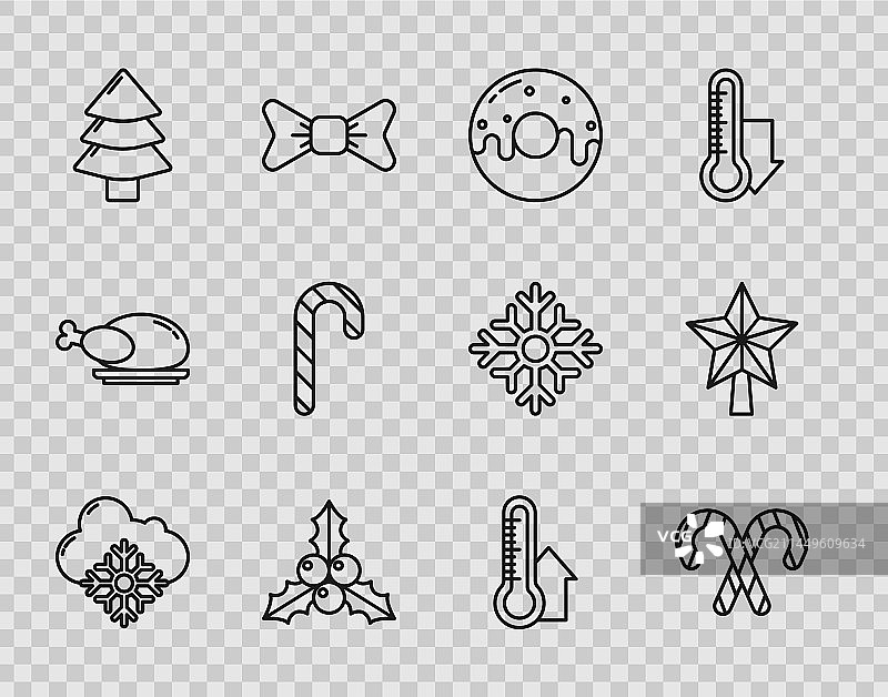 雪和圣诞拐杖糖天气图标图片素材