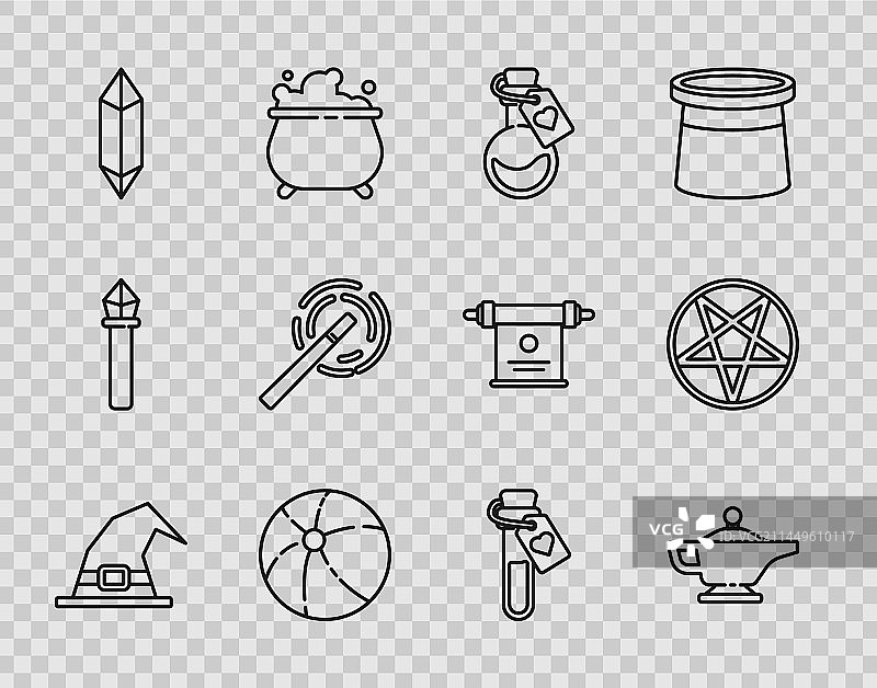 女巫帽、魔法神灯合集图片素材