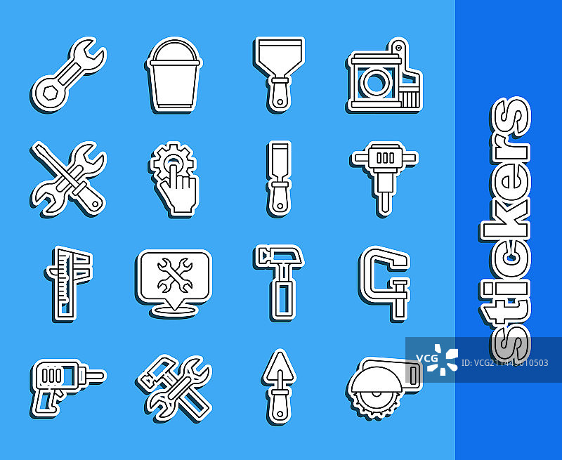 电圆锯夹具螺丝线条设计图片素材