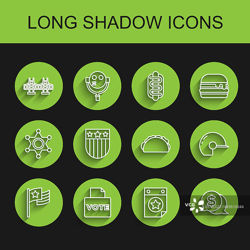 美国国旗投票箱金门大桥图片素材