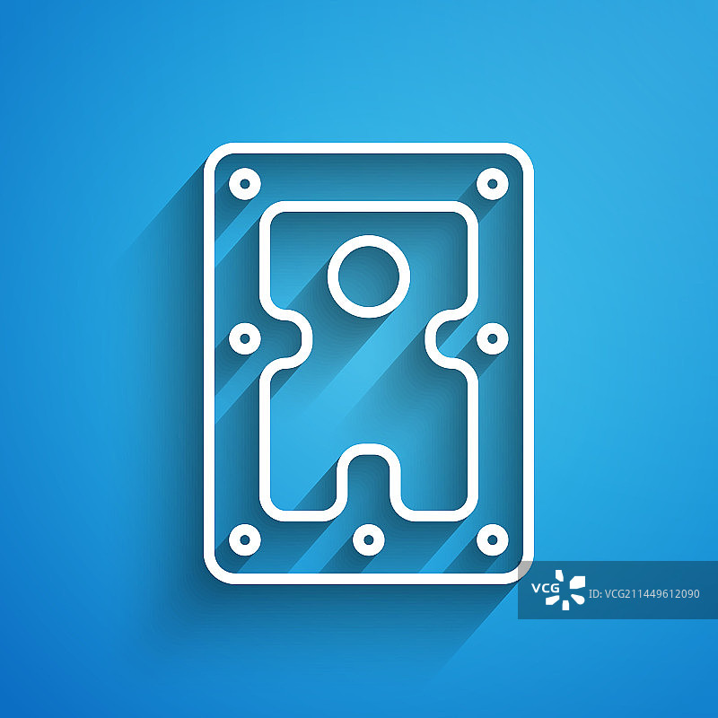 白色线条硬盘驱动器HDD图标图片素材