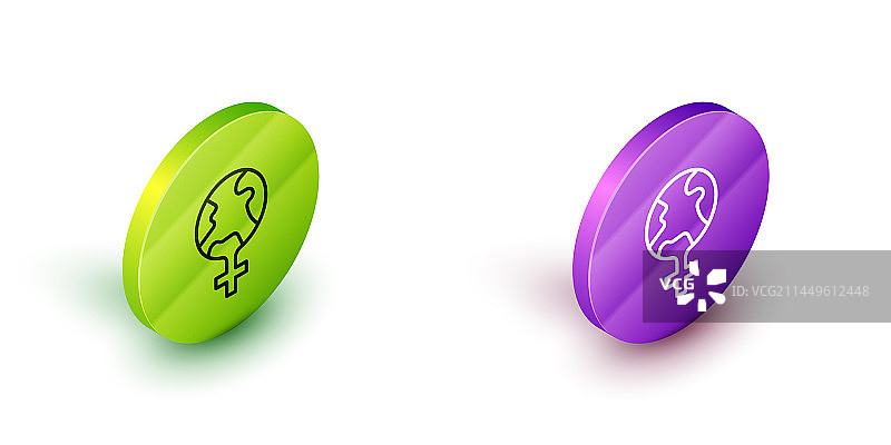 2.5D线条世界女权主义图标图片素材