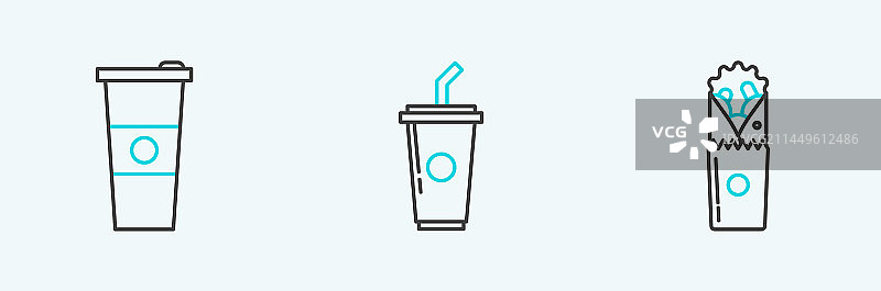 土耳其烤肉、纸杯、玻璃杯和水系列图片素材