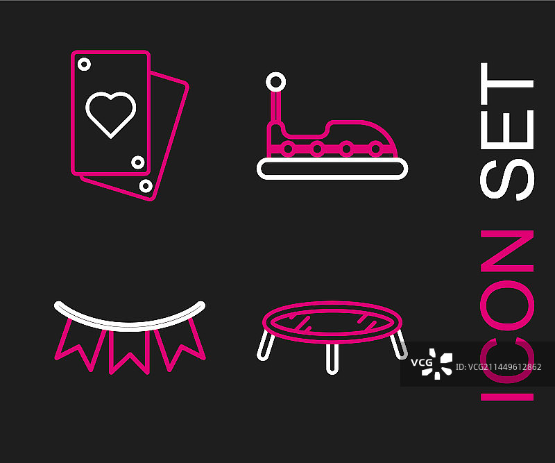 蹦床、嘉年华彩带线稿图片素材