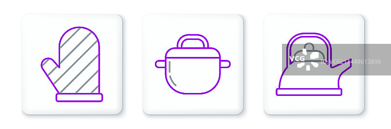 带把手水壶、烤箱手套系列图片素材