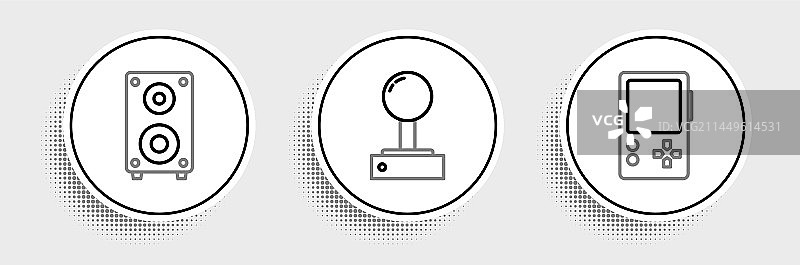 立体声便携式游戏机线条图片素材