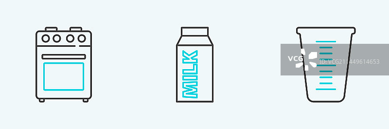 量杯、烤箱、纸质包装盒等厨房用品图片素材