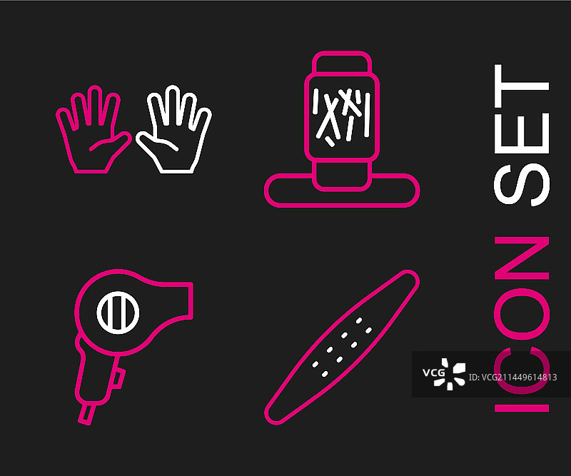 宠物护理套装：锉刀、宠物吹风机、猫抓板图片素材