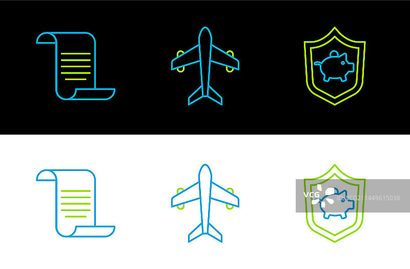 带盾牌文件的存钱罐组合图片素材