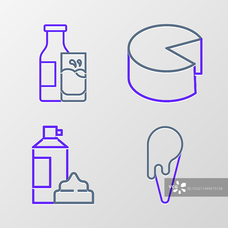 华夫饼冰淇淋奶油瓶套餐图片素材