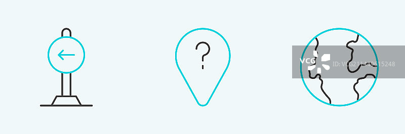 地球仪与交通左转标志图案图片素材