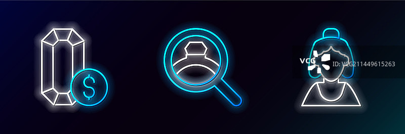 成套线条珠宝店顾问珠宝图片素材