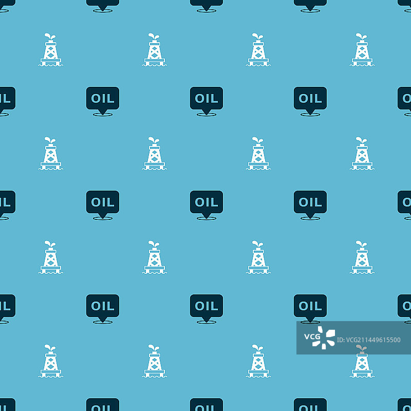 石油文字和钻井平台无缝图案素材图片素材