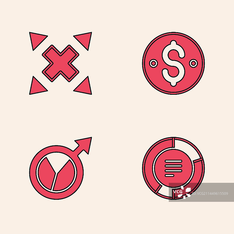 多方向选择信息图饼图集合图片素材