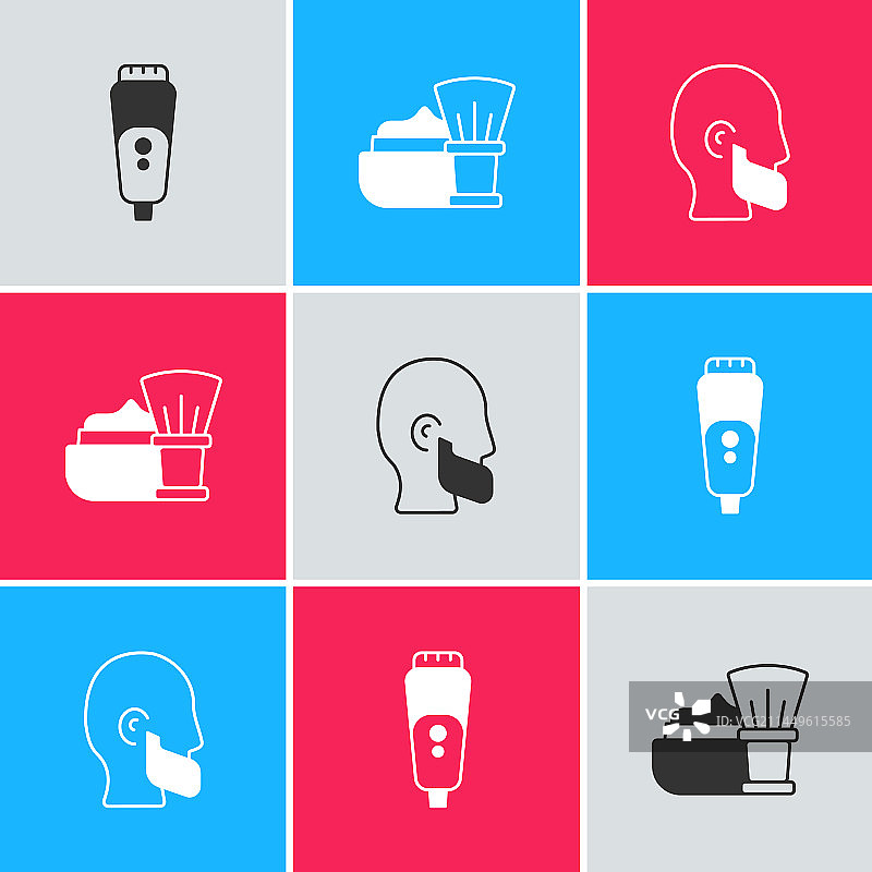 电动剃须刀刀片剃须刷带泡沫图片素材