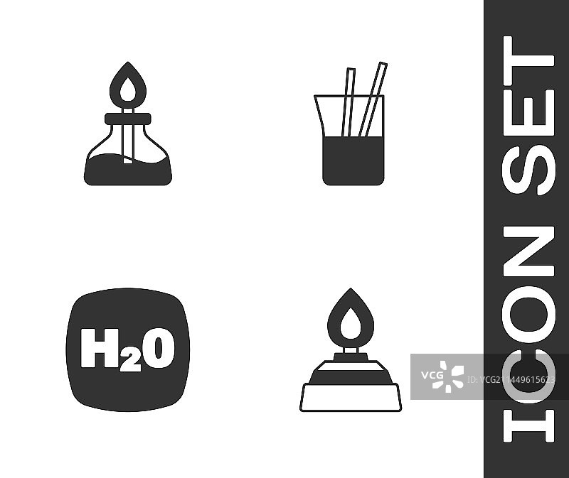 酒精或酒精喷灯化学式H2O组合图片素材