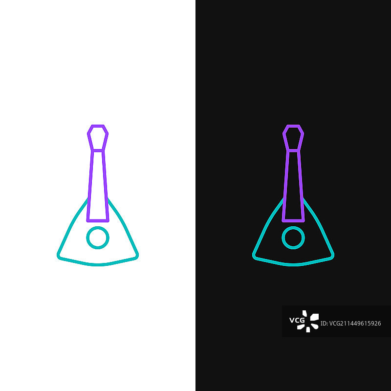 巴拉莱卡琴线条乐器图标图片素材