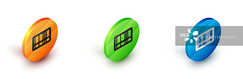 2.5D条形码图标，白色背景图片素材