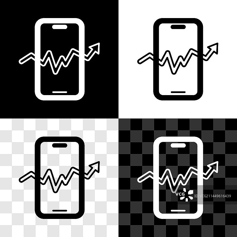 手机股票交易概念图标设置图片素材