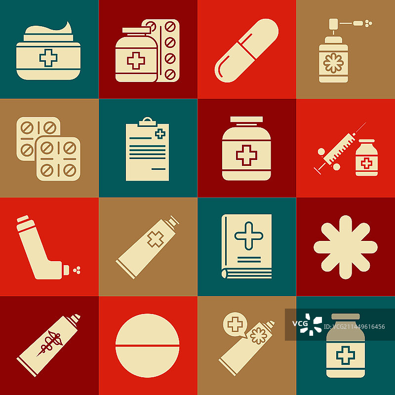 药瓶和医院十字医疗合集图片素材