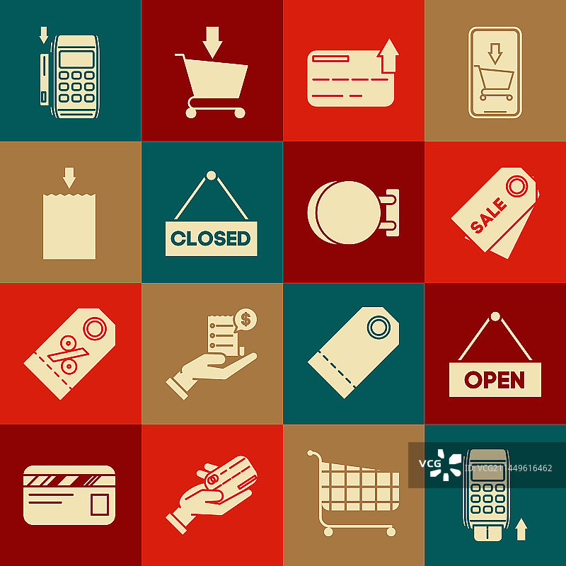 已插入信用卡的POS机图片素材